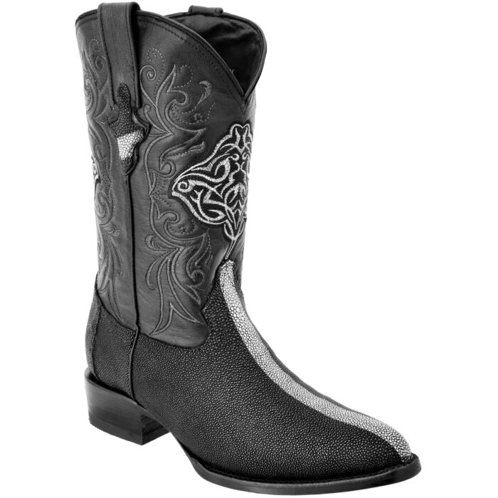 Botas Vaqueras Mantarraya Negra Perla Rayada WD 11-196