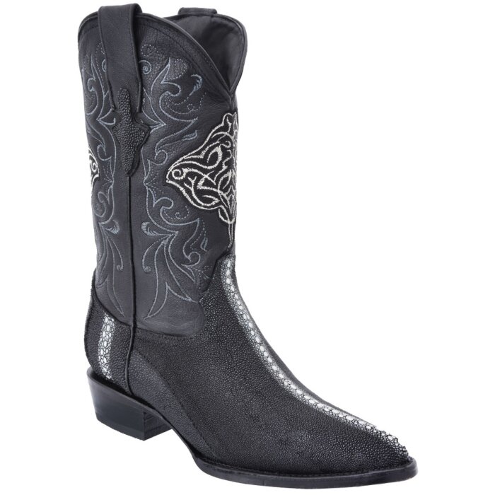 Full Row Stone Stingray Black Cowboy Boots WD 11-191