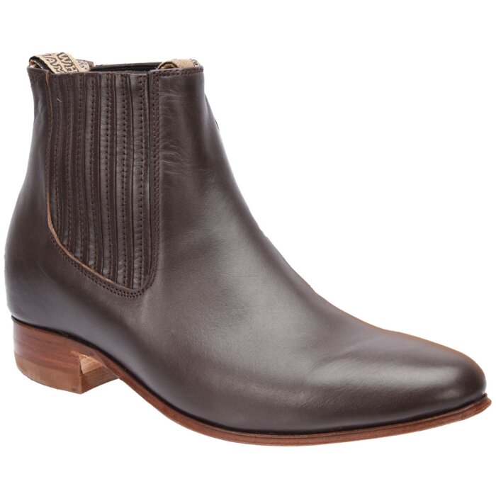 Botin Charro Piel Napa Cuero Color Café WD 11-728