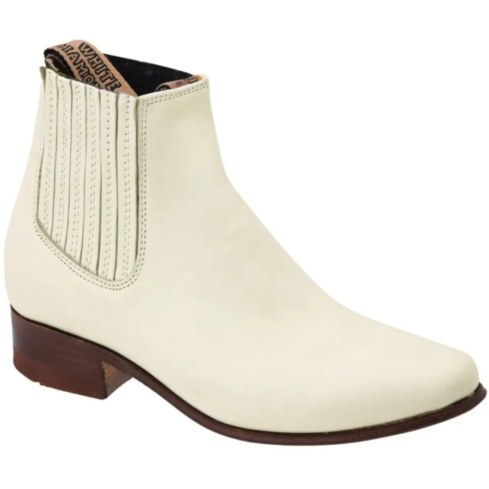 Botines Charros Para Joven Color Hueso WD 11-754