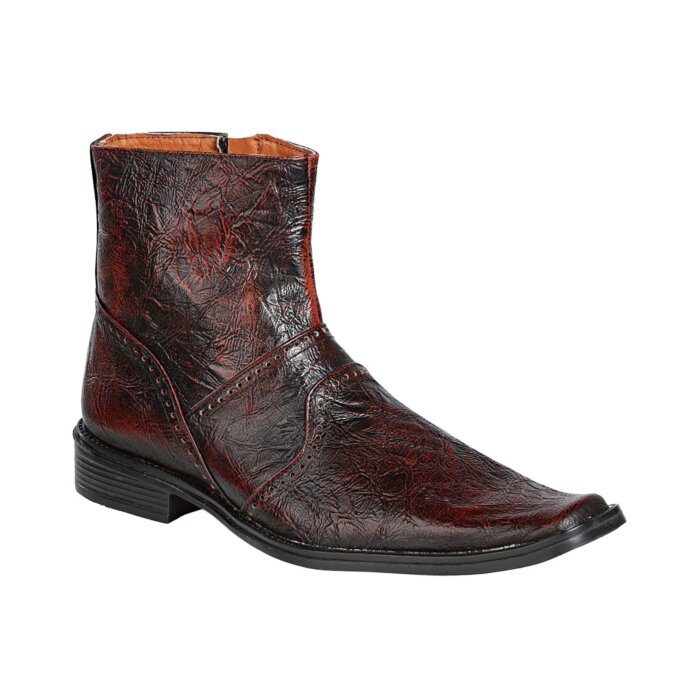 Botines De Vestir Color Shedrón Para Hombre Lamasini 7856