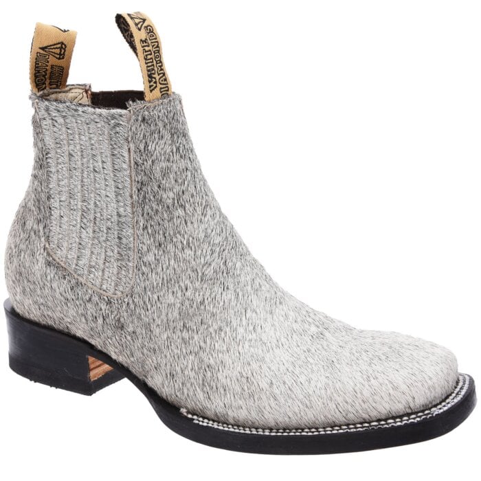 Botín Piel De Becerro Con Pelo Color Gris Lobo WD 11-752