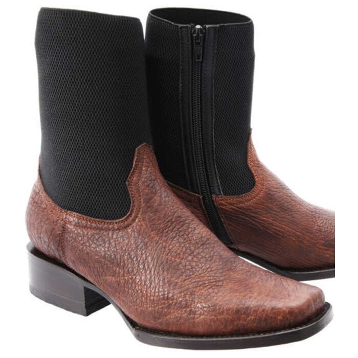 Botin Horma Europea Resorte Al Tobillo Con Zipper WD 10-004 Color Café