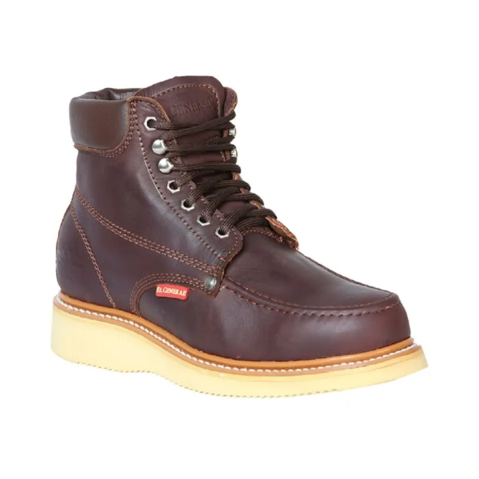 Botines Mil Rayas De Trabajo Piel Grasso Color Shedrón Tipo Mocasín