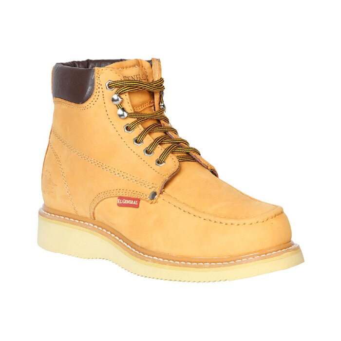Botines Mil Rayas Agujetas De Trabajo Piel Nobuck Color Mantequilla Tipo Mocasín