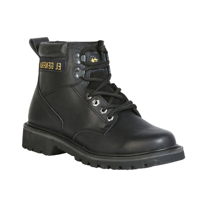 Botines Suela Track De Trabajo Piel Anilina Color Negro 43391