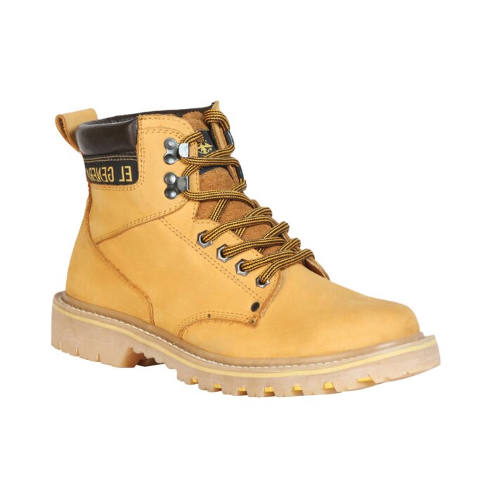Botines Suela Track De Trabajo Piel Nobuck Color Mantequilla 43393