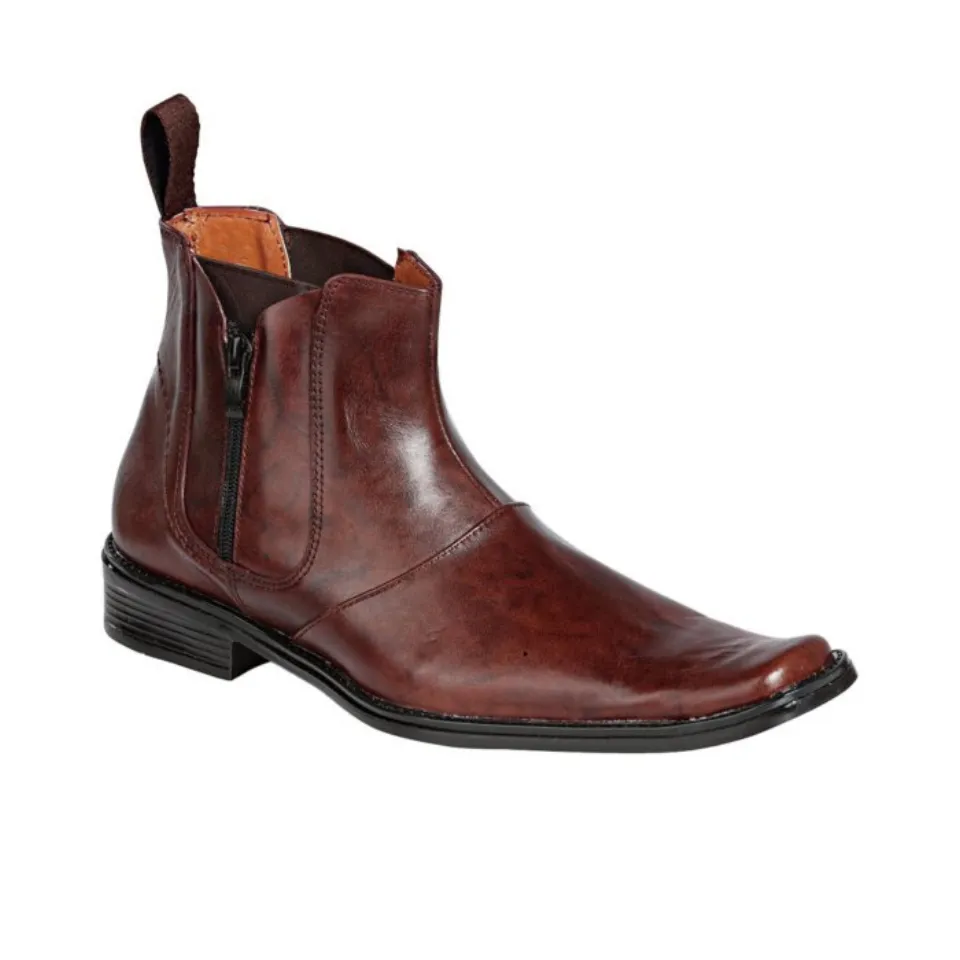 Botines De Vestir Color Café Para Hombre Lamasini 7950