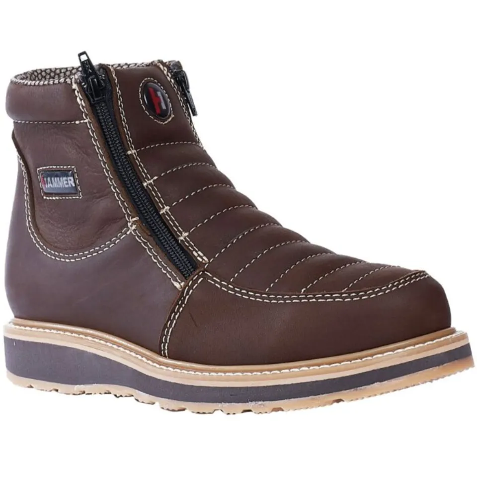 Hammer Short Boots Zipper Suela Double Density HM339 Color Café