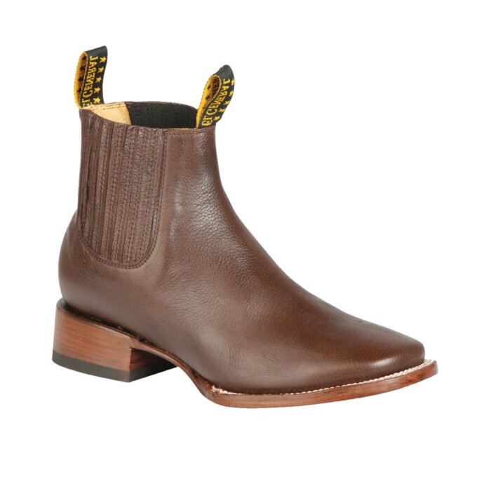 Botines Rodeo Horma Bulldog Lemans Sin Costuras Color Café