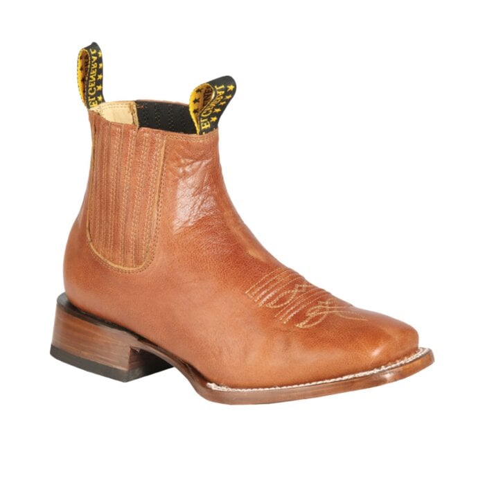 Botines Rodeo Horma Australiana Color Ocre Suela De Cuero