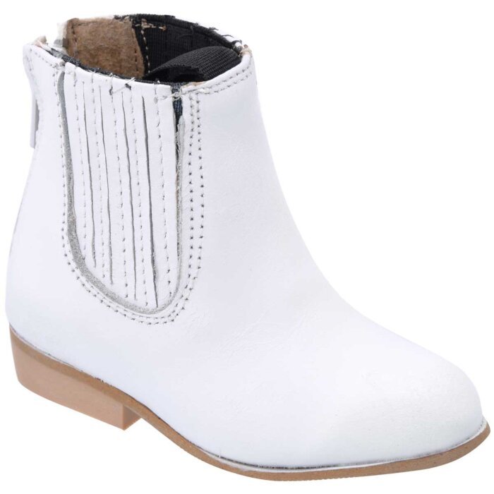 Botín Charro Color Blanco Para Bebe Piel Napa WD 11-352