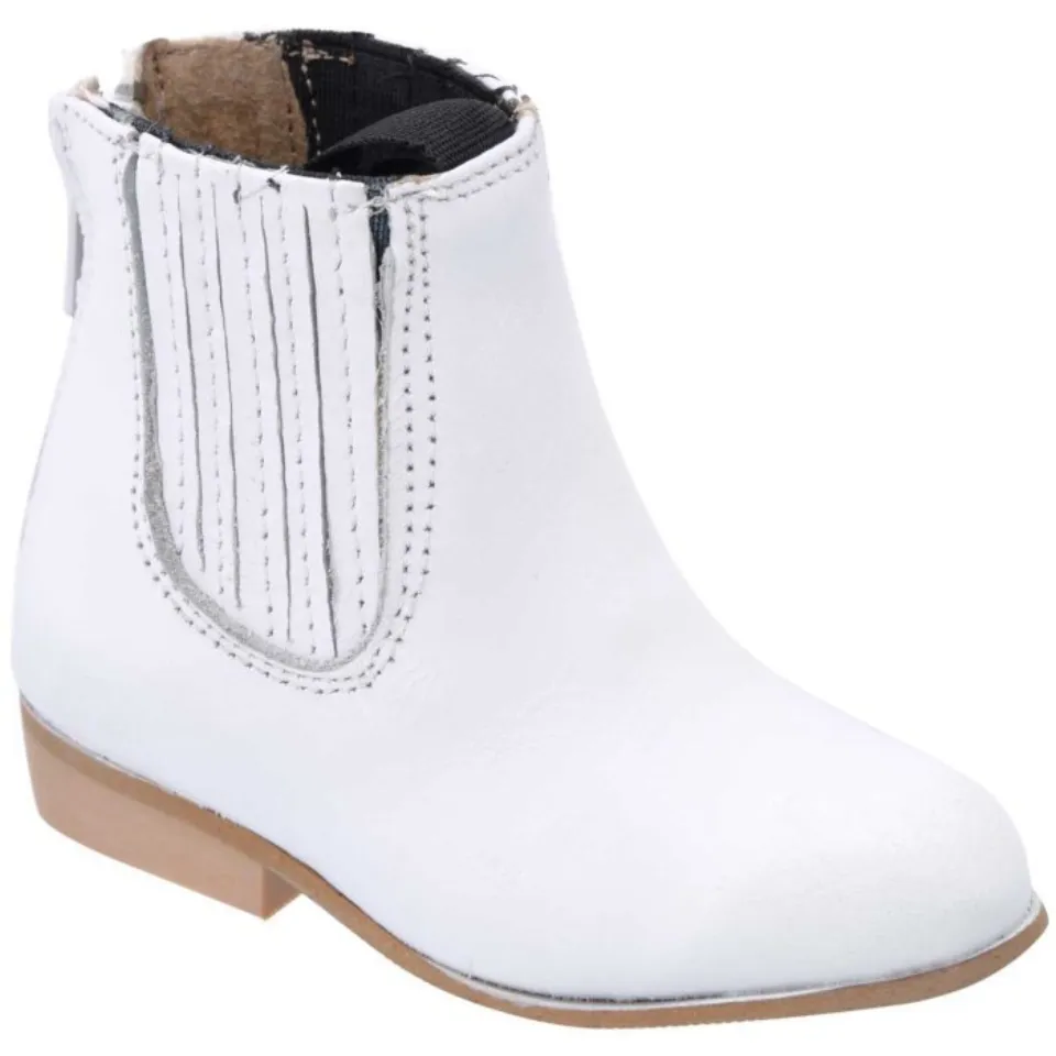 Botín Charro Color Blanco Para Bebe Piel Napa WD 11-352