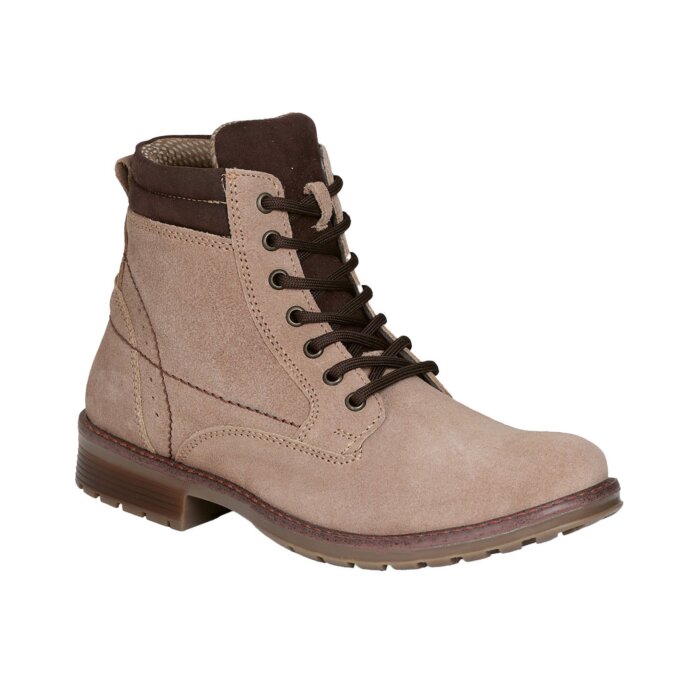 Botines Agujetas Gamuza Color Arena Para Hombre Lam 7502