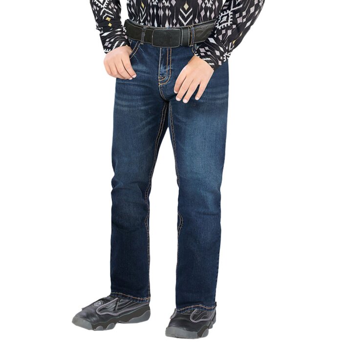 Jeans Vaqueros Para Niño Color Azul Oscuro Lamasini 9026