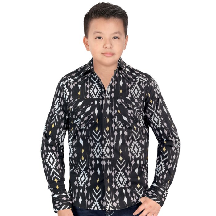Camisa Vaquera Negra Para Niño Lamasini 0107