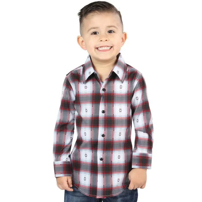 Camisa Vaquera para Niño Negra con Roja a Cuadros, Manga Larga – El General 44735