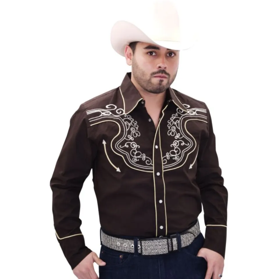 Camisa Vaquera WD Boots 11-912 Café/Blanco