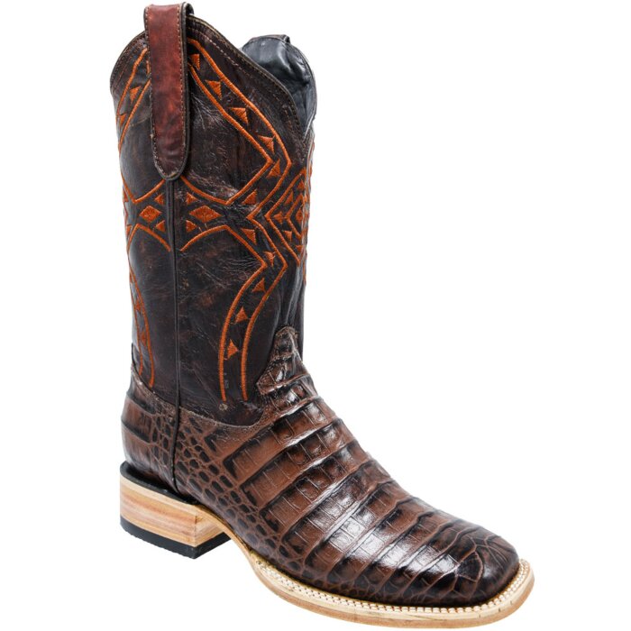 Botas Rodeo Caimán Belly Imitación Color Café WD 11-314