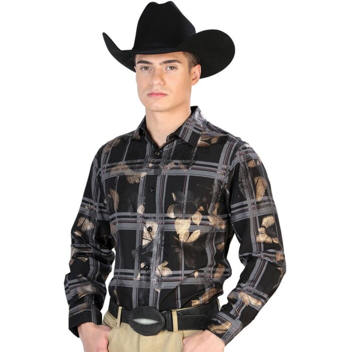 Camisa Negra De Cuadros El Señor De Los Cielos 43839