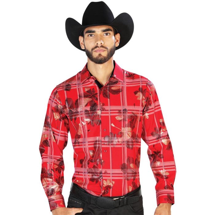 Camisa Color Vino De Cuadros El Señor De Los Cielos 43844
