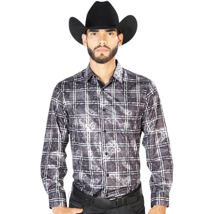Camisa Negra Con Blanco El Señor De Los Cielos A Cuadros 43848