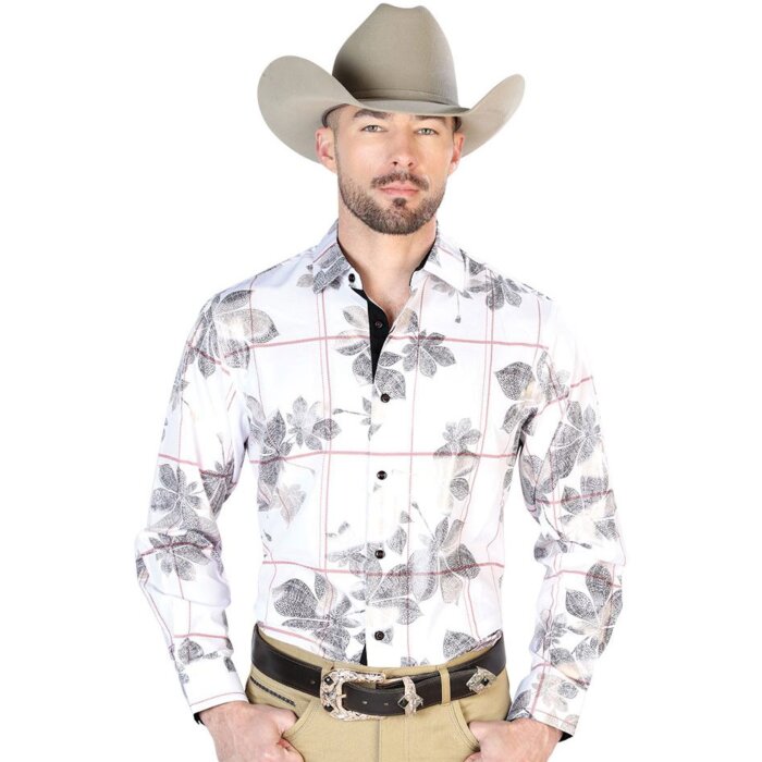 Camisa Blanca El Señor De Los Cielos Con Líneas Rojas 43854