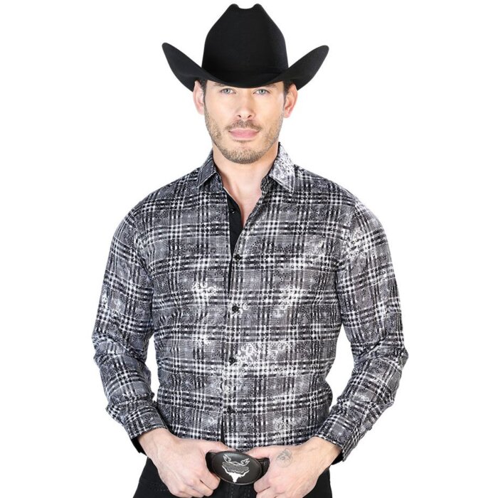 Camisa Negra El Señor De Los Cielos A Cuadros 43855