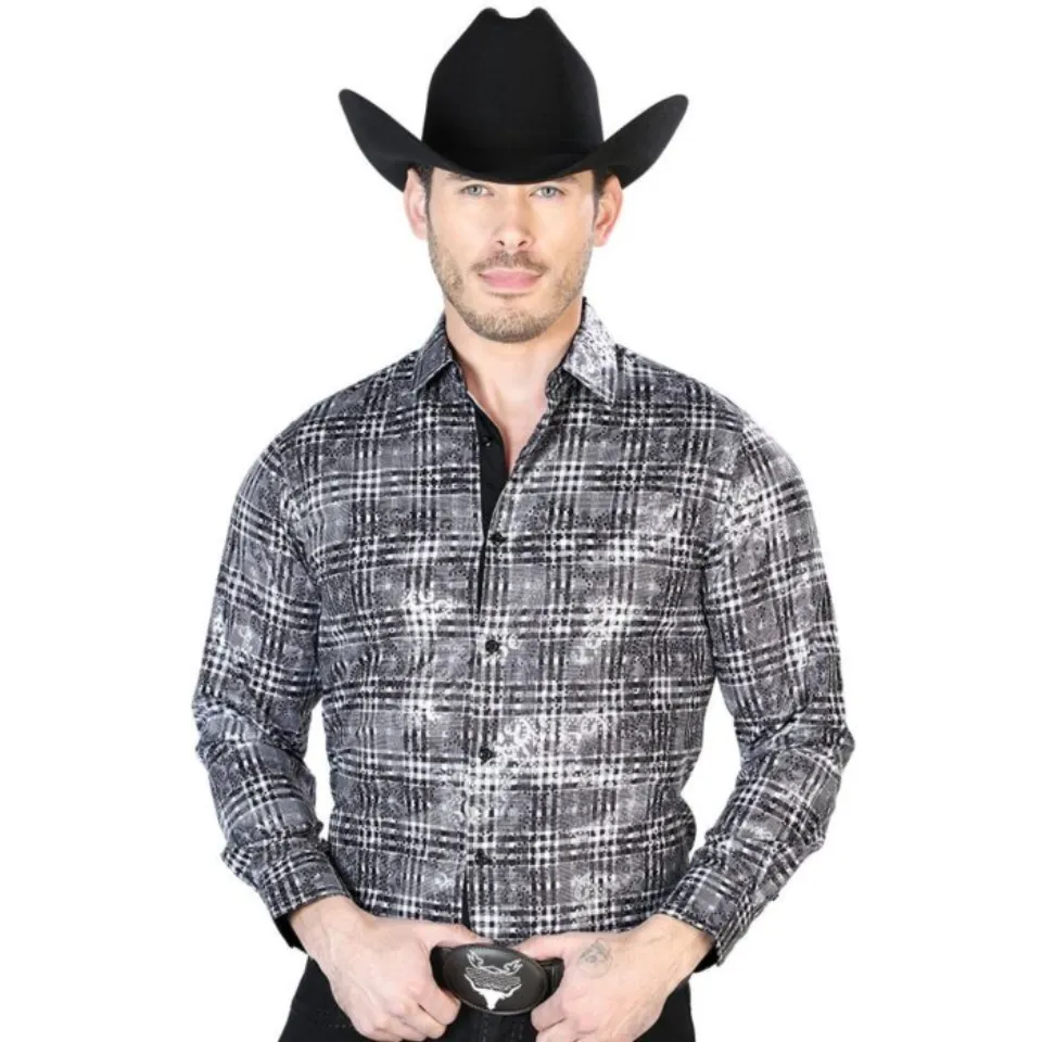 Camisa Negra El Señor De Los Cielos A Cuadros 43855
