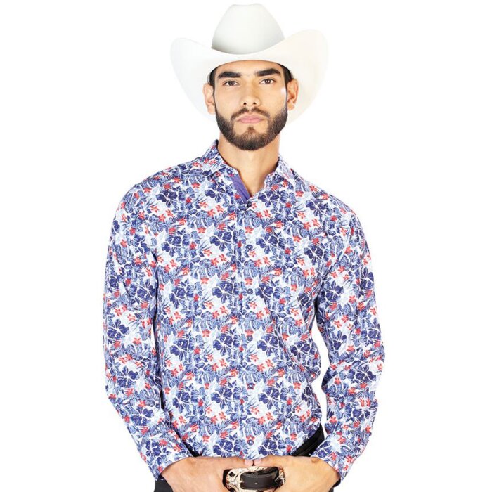 Camisa Blanca Con Estampado Morado El Señor De Los Cielos 126278