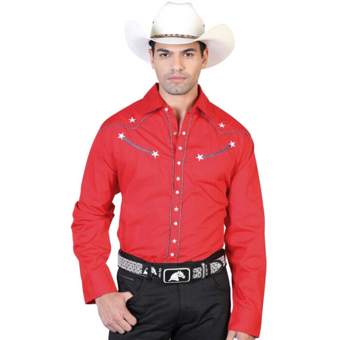 CAMISA ROJA VAQUERA BORDADA EL GENERAL 2019-103