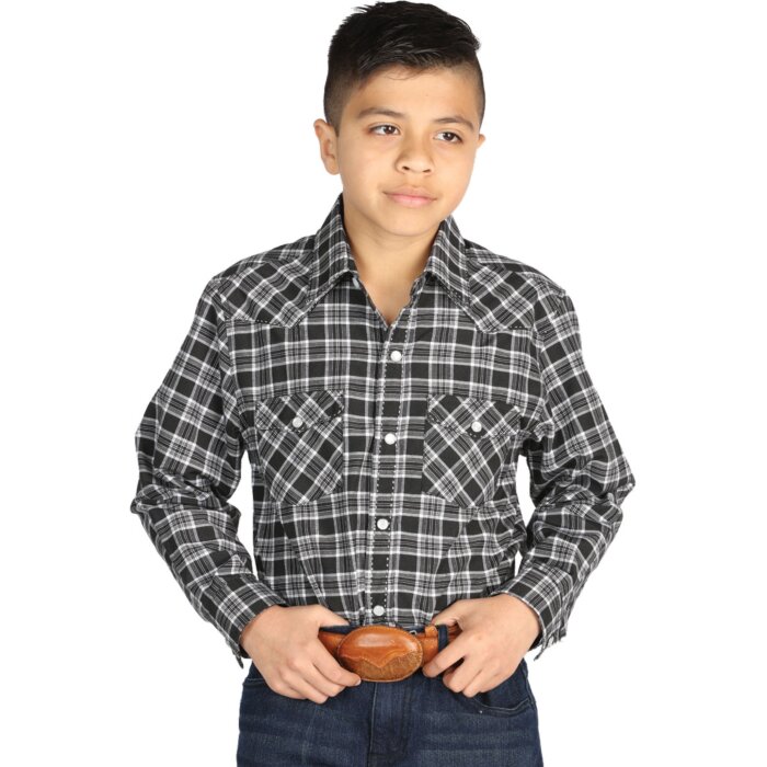 Camisa Vaquera De Niño 42616 Color Negro-Blanco