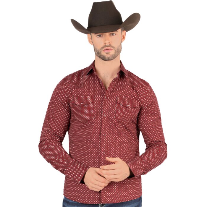 Camisa Vaquera Corte Moderno Vino Montero 3300