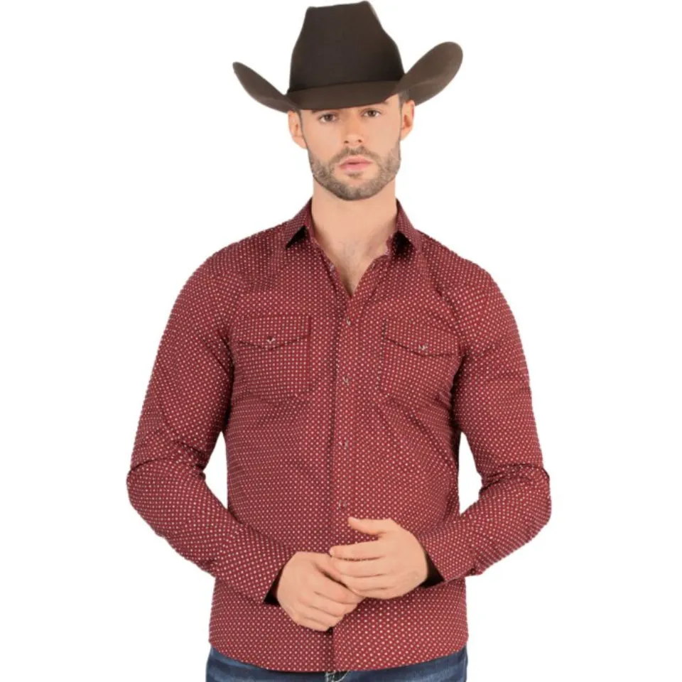 Camisa Vaquera Corte Moderno Vino Montero 3300