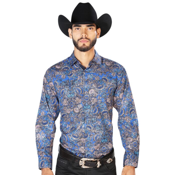 Camisa Estampada Casual El Señor De Los Cielos M/L 43860 Negro-Multi
