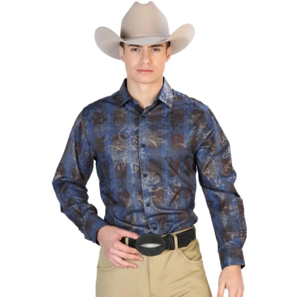 Camisa Azul Casual M/L El Señor De Los Cielos 43866