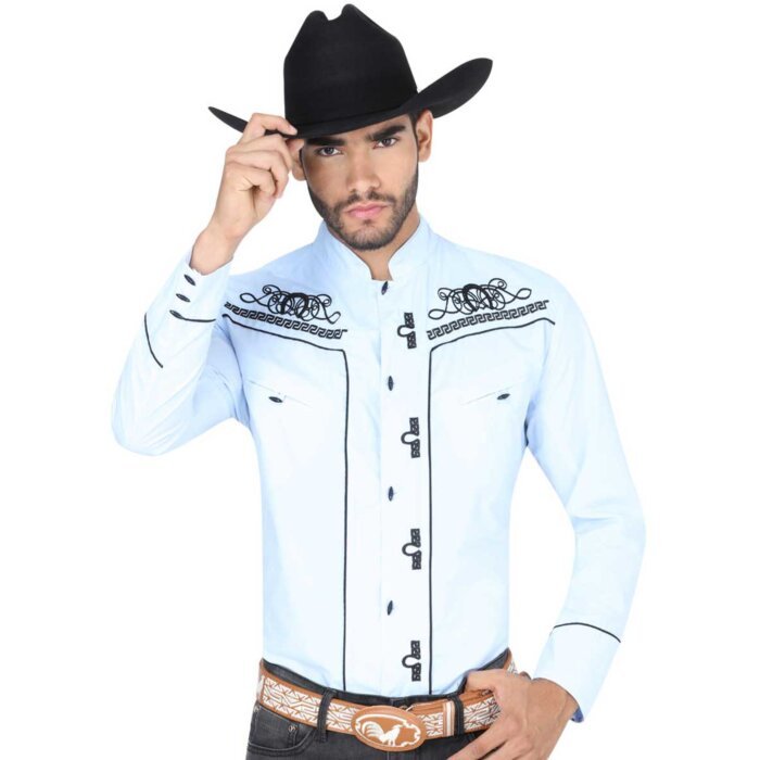 El Señor De Los Cielos Camisa Charra 123906 Azul Claro
