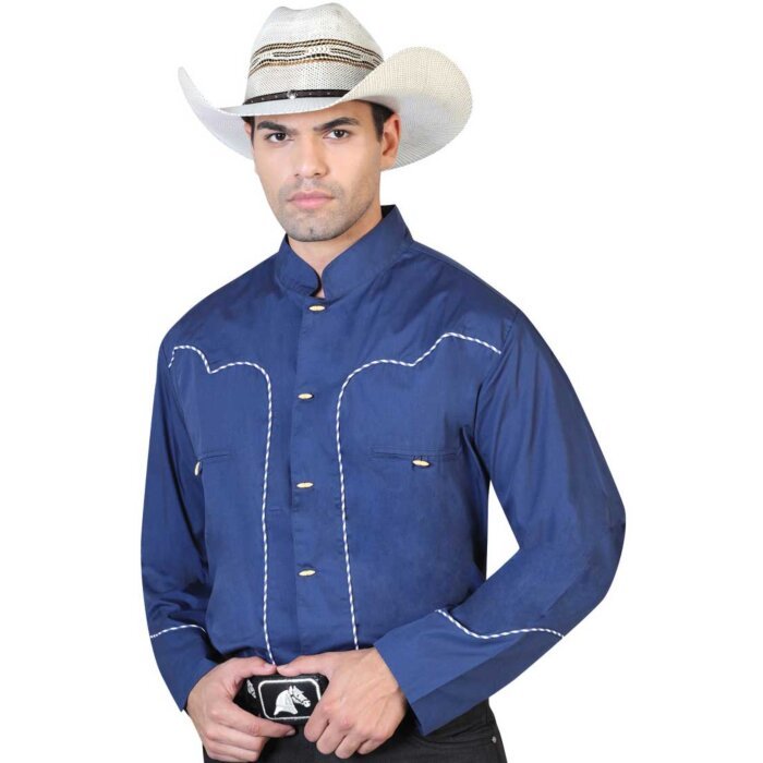 Camisa Charra Tradicional Azul Marino El General 42532
