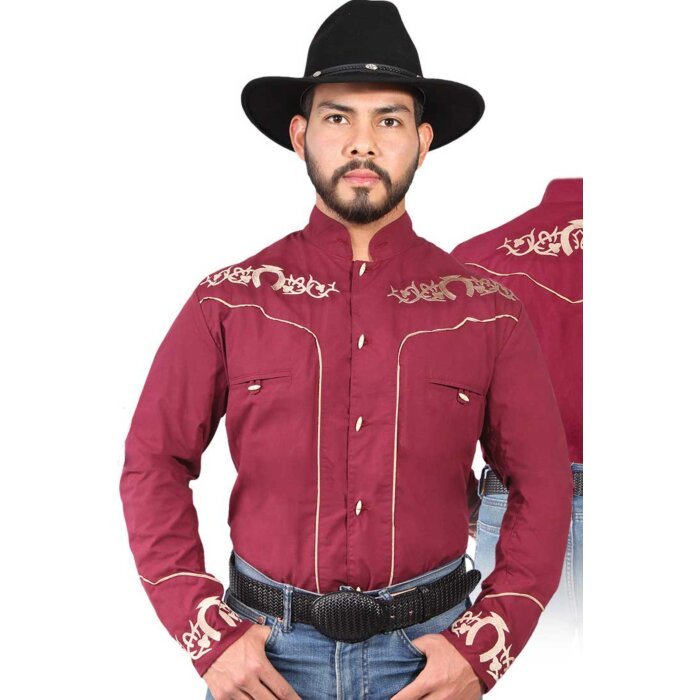 Camisa Charra Burgundy El Señor De Los Cielos 42880