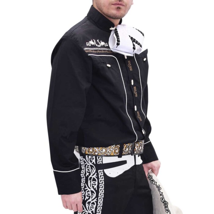 Camisa Negra Charra Tradicional WD 11-837
