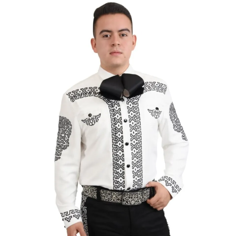 Camisa Charra Fina Gamuza Blanca WD 11-805