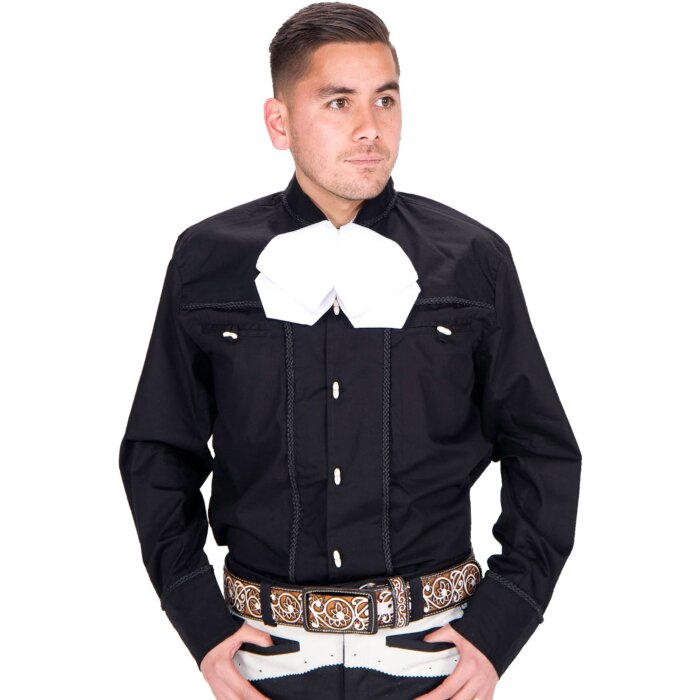 Camisa Charra Negra Adorno Soga WD 11-853