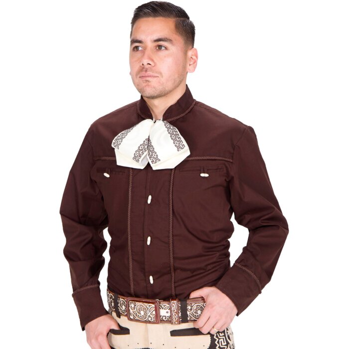 Camisa Charra Café Diseño Soga WD 11-857