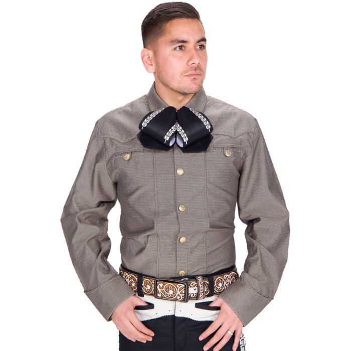 Camisa Charra Elegante Gris WD 11-870