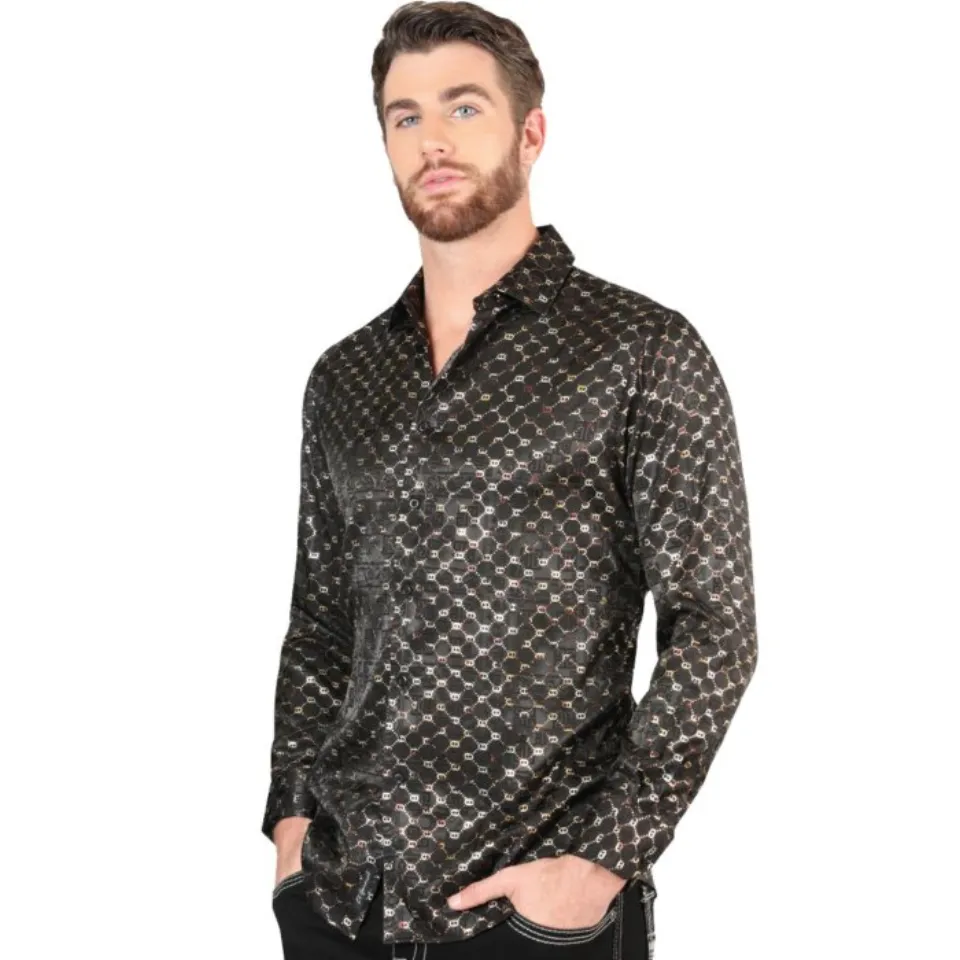 Camisa Black-Gold De Moda El Señor De Los Cielos 44549