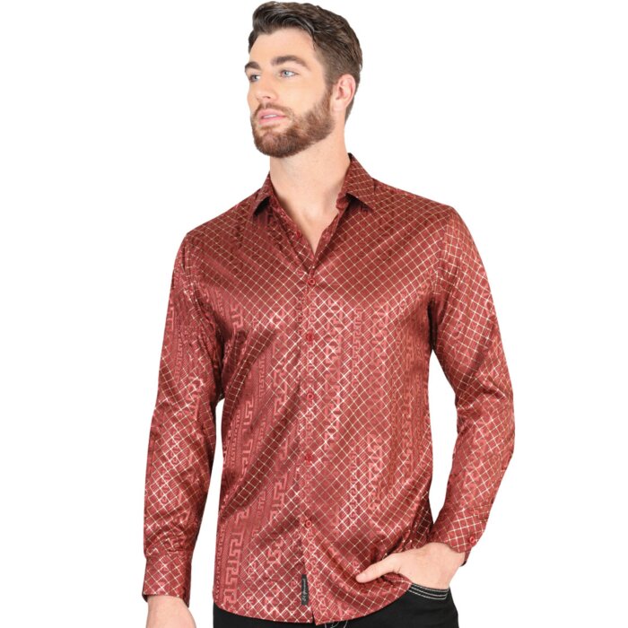 Camisa Burgundy De Moda El Señor De Los Cielos 44552