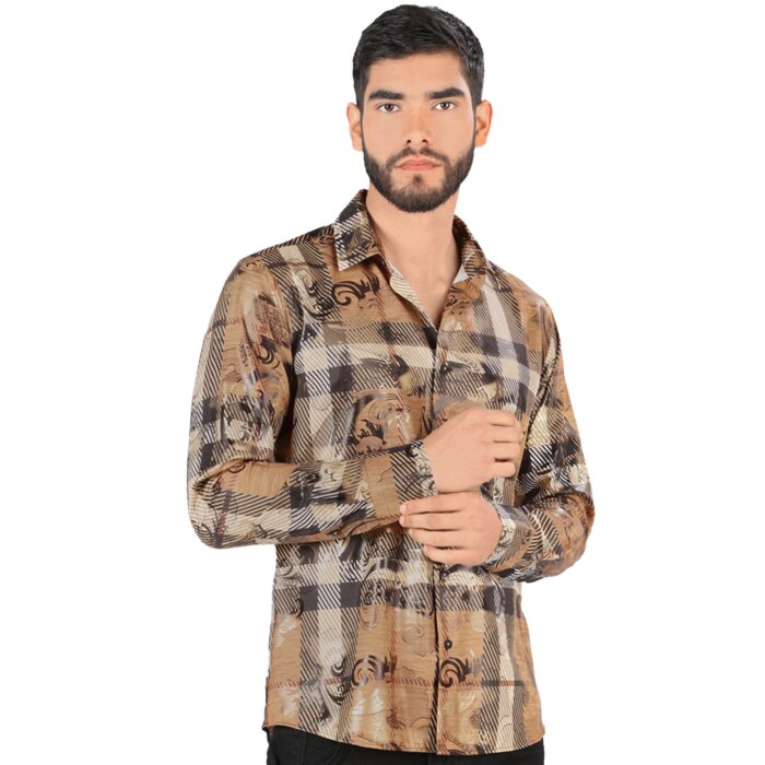 Camisa Multicolor De Moda Montero 0801 Camel