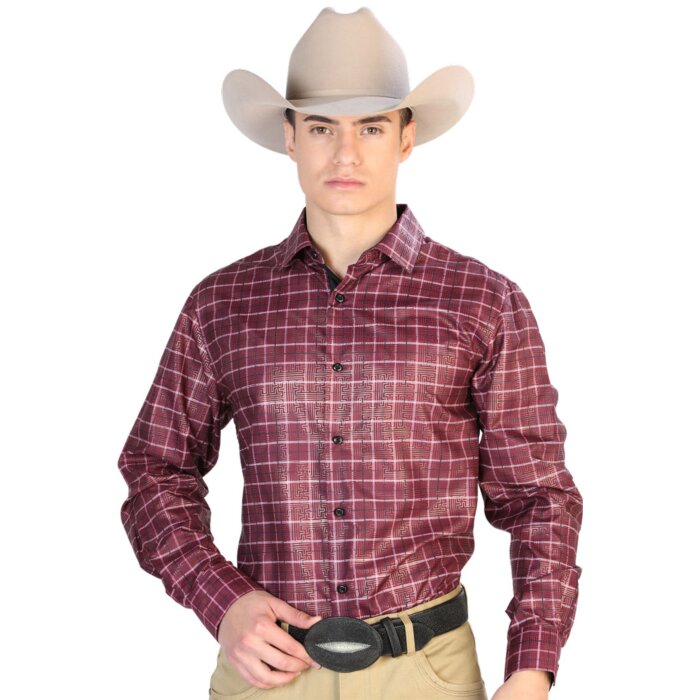 Camisa Roja A Cuadros Fina El Señor De Los Cielos 43779