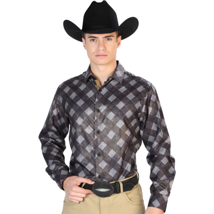 Camisa Fina El Señor De Los Cielos 43785 Color Negro