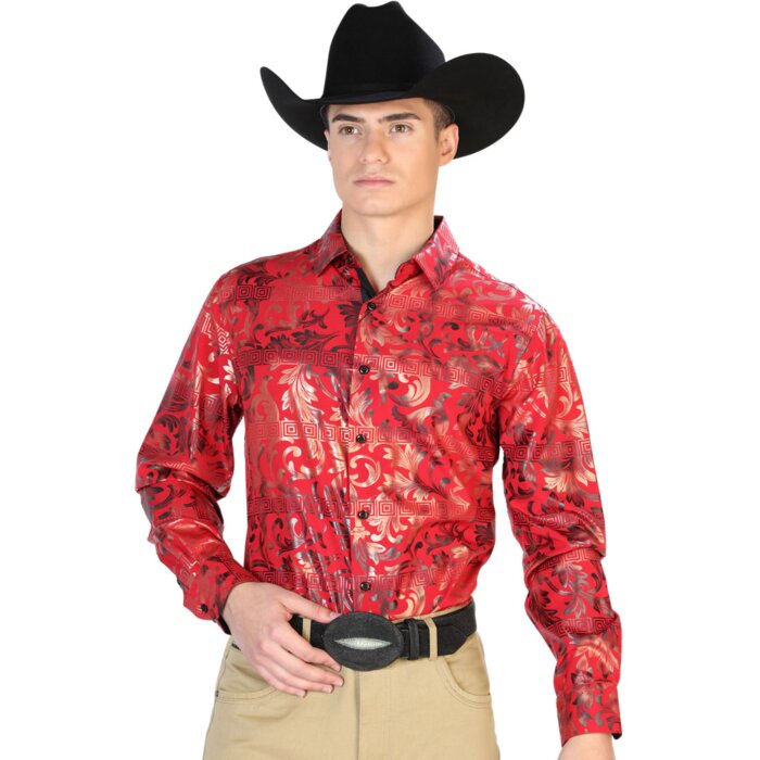 Camisa Fina El Señor De Los Cielos 43796 Color Vino